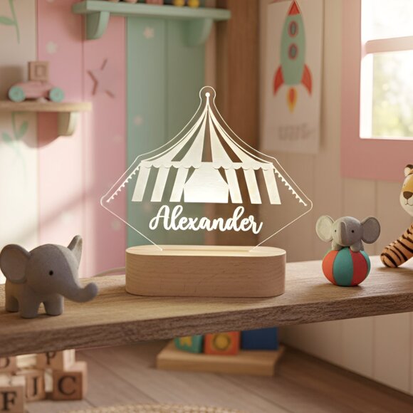 Circus Custom Name Light • Personalized LED Decor • Boy/Girl Kids Gift - Picture 8 of 8